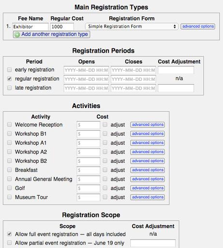 Main Registration Types