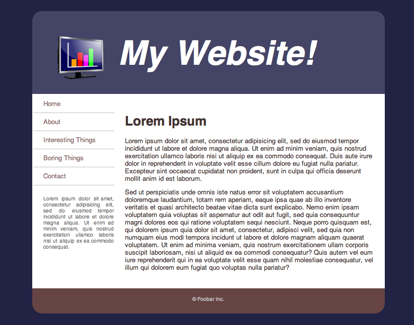 Html Main Page Design